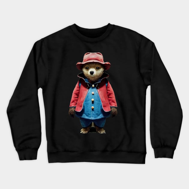 Paddington Bear in Red & Blue coat Crewneck Sweatshirt by Kit'sEmporium